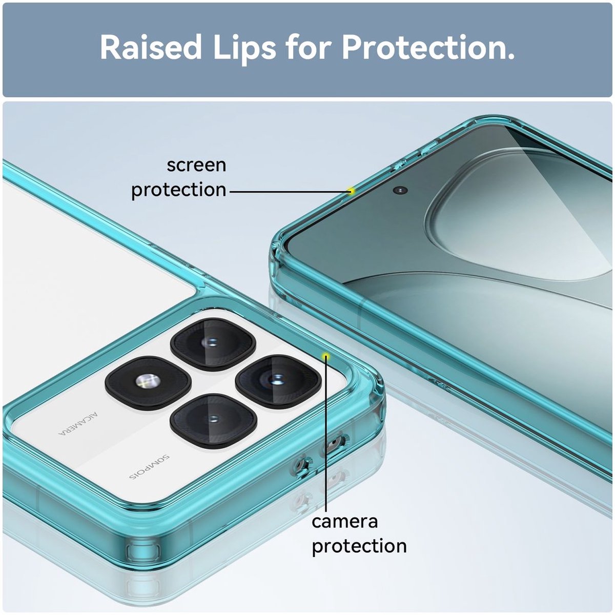 Mobigear Hoesje geschikt voor Xiaomi 14T Pro Telefoonhoesje Hardcase | Mobigear Crystal Backcover | 14T Pro Case | Back Cover - Blauw