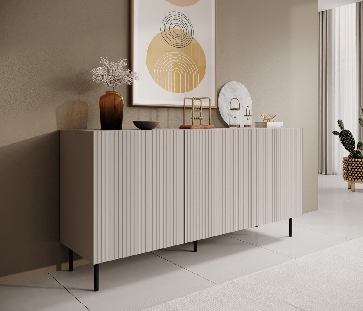 Meubella - Dressoir Alex - Beige - 156 cm