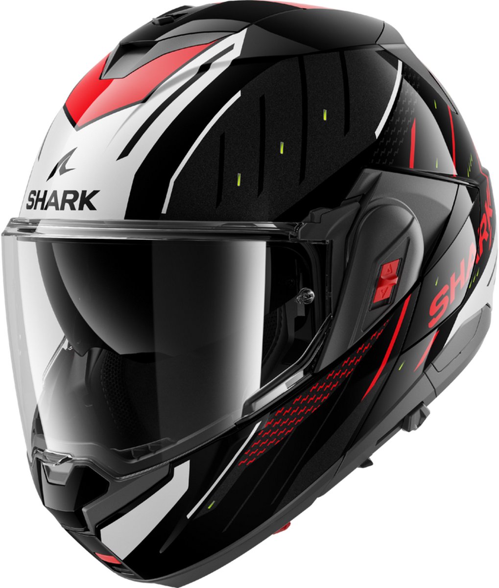 Shark Oxo systeemhelm motorhelm Rydger zwart zilver rood - Maat XL