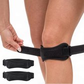 Alyze Patella Brace - 2 Pack - Verstelbaar - Knie - Patella bandje - Ergonomisch ontwerp - Zwart - Ondersteuning voor sport - Braces - Band - Knee