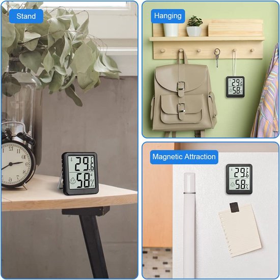 Thermomètre intérieur - Thermomètre domestique - Station météo intérieure - Thermomètre intérieur numérique - Thermomètre d'ambiance - Thermomètre intérieur - Thermomètre domestique intérieur - Thermomètre numérique - Binnenshuis