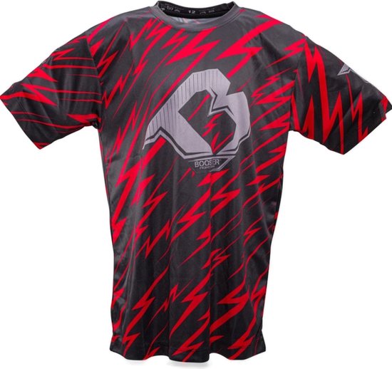 Booster Kids Dry Fit T-Shirt Combat Series 2 Zwart Rood - Kids - 10 Jaar