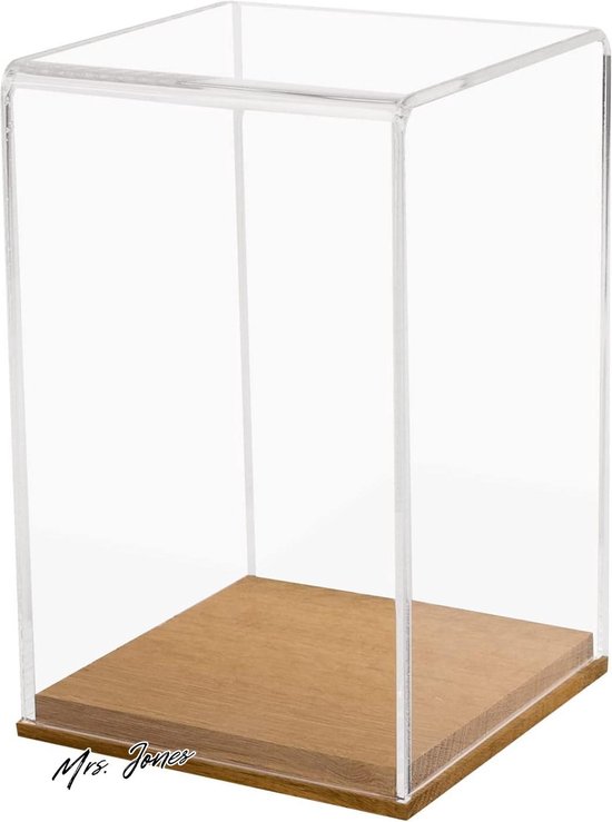 Acryl Vitrine mit Holzsockel für Modellautos, HMF 46871, 24 x 12 x 11 cm