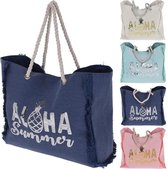 Aloha Summer Strandtas met Glitters Polyester/Katoen Assorti