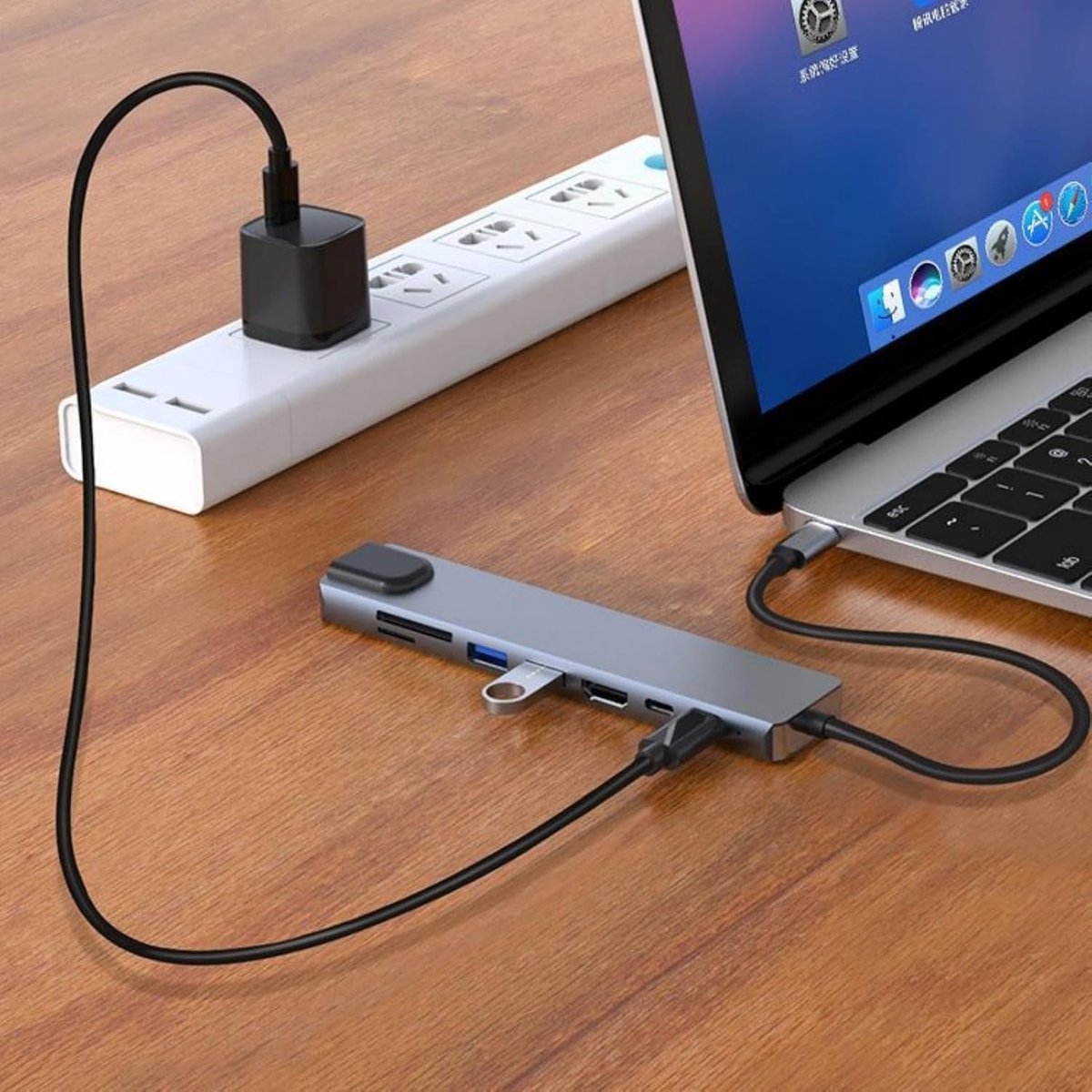 usb c hub - 8-in-1 USB-C Hub - Docking Station - USB Splitter - 4K HDMI - USB A - USB C - Ethernet - Micro SD - Ethernet - Interhub thumbnail 6