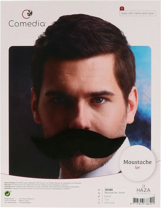 Carnaval verkleed loodgieter snor - zwart - heren - nepsnorren - plaksnorren - Mario stijl