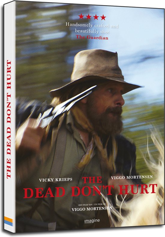 Poster 'The Dead Don't Hurt' met Viggo Mortensen te paard met pistool.