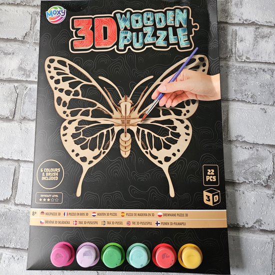 Vlinder Houten 3D Puzzel - Mechanisch Model Zelfbouw Deco & Educatief Cadeau