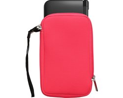 kwmobile Carrying Case Compatible with Nintendo 3DS XL - Neoprene Console Pouch with Zipper - Neon Pink