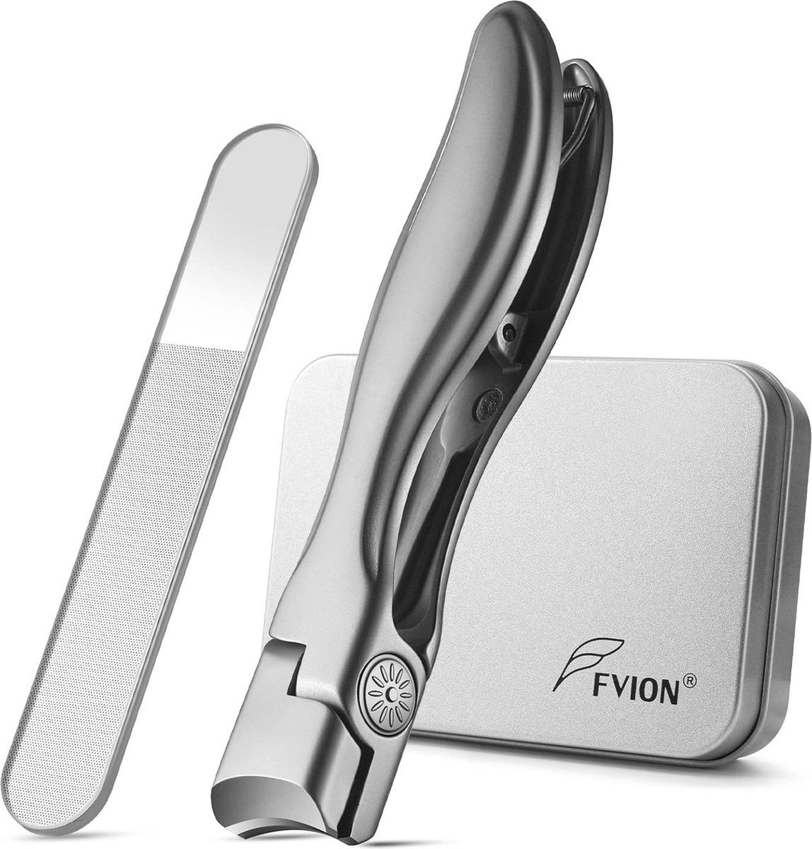 Dikke nagelknipper met opvangbak en nano-nagelvijl - Roestvrij staal - Ergonomisch en comfortabel