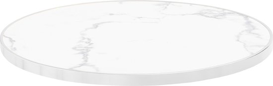 Plateau de table rond noir avec cerclage doré 60 cm - Oviala