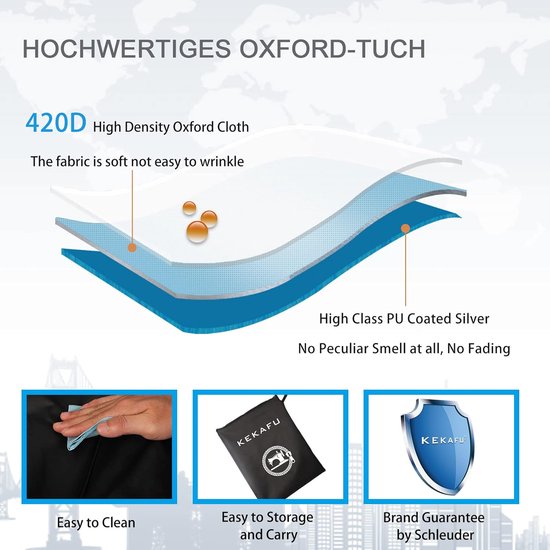 Waterdichte beschermhoes voor loopband, opvouwbaar, 420D, Oxford-weefsel, winddicht, regendicht, 95 cm x 75 cm x 160 cm