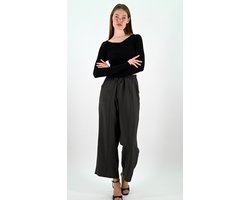 YesMooi - Wide Leg Culotte Broek - Antraciet - XXL (44) - Pantalon Dames Luchtige Broek