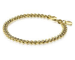 Zinzi zilveren geelvergulde gourmet armband 4,5mm breed 18,5cm ZIA1414G