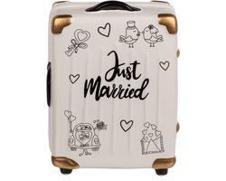 OOTB Spaarpot Koffer Just Married - Keramiek - Wit & Goud