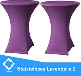 Statafelrok Luxe x 2 - Statafel Tafelrok - Statafelhoes - Stretch – LAVENDEL - ∅80 x 110 cm – geschikt voor Horeca Evenementen | Sta Tafel Hoes | Statafel | Staantafelhoes | Cocktailparty | T