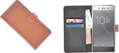 Sony Xperia XZ Premium Bruin effen Wallet Bookcase Hoesje
