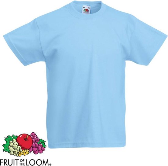 Fruit of the Loom Original Kids T-shirt 5 stuks blauw maat 140