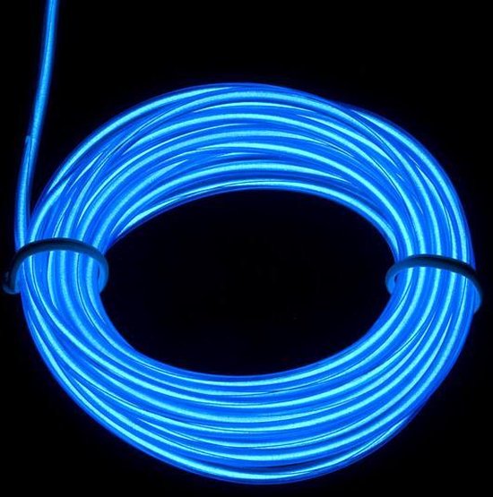 EL Wire - Led Draad - Blauw - 5 meter - Incl 3 volt omvormer
