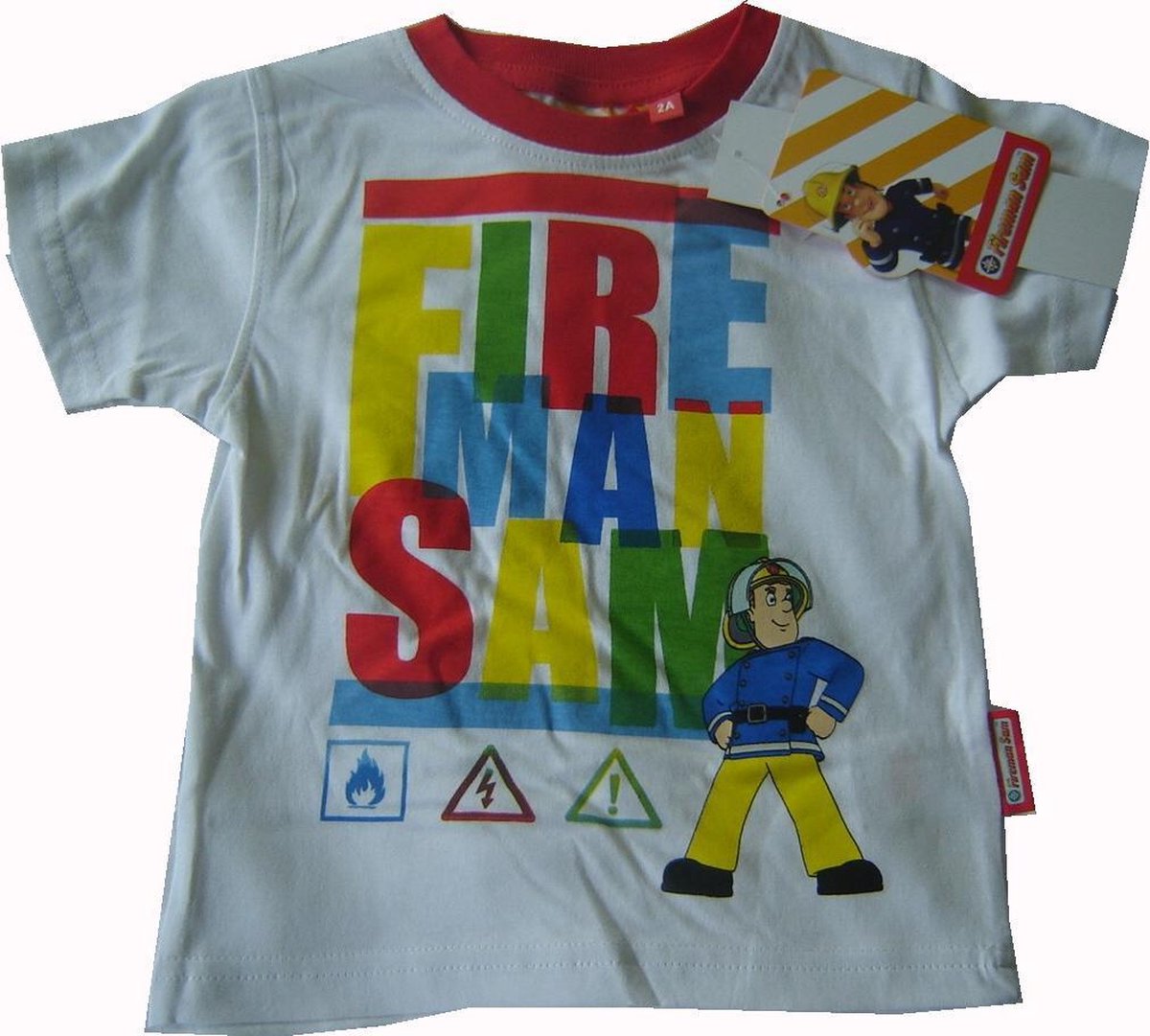 Wit t-shirt van Brandweerman Sam maat 86/92