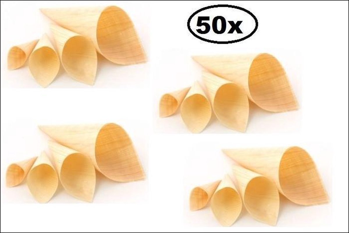 50x Houten puntzak diameter 90mmx155/225mm