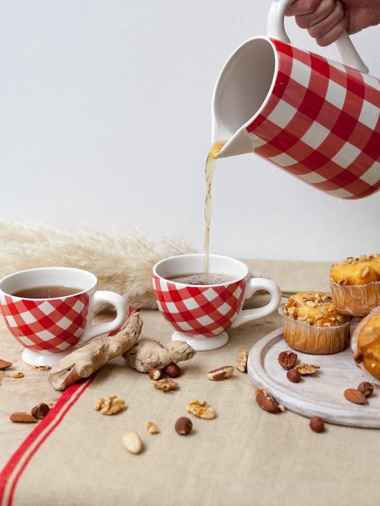 Wonen deed het Zuivelproducten At Home with Marieke thee servies voordeel set rood (ruim 30% korting!) |  bol.com