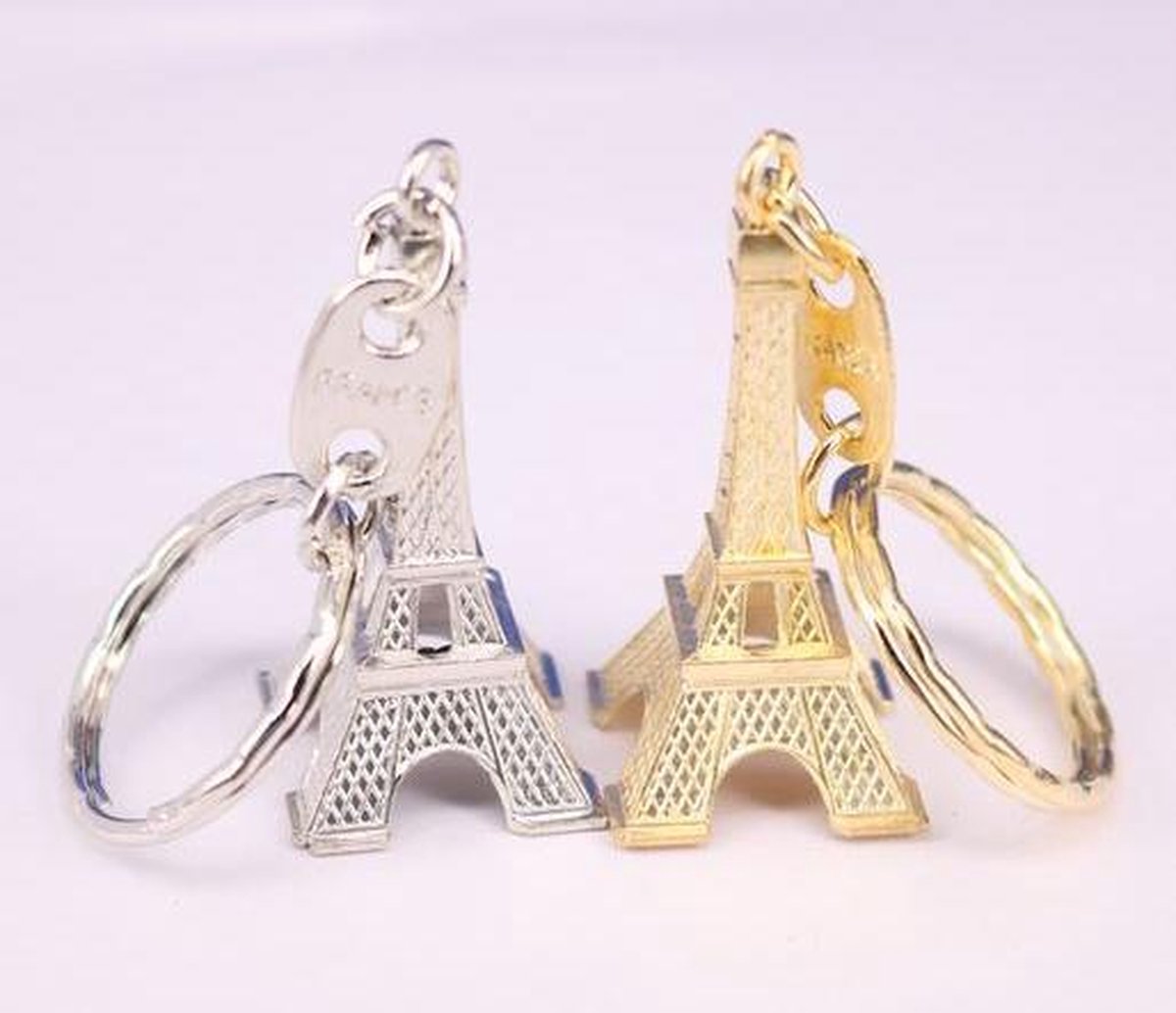 2 stuks sleutelhanger Eiffeltoren - Parijs zilverkleurig en goudkleurig bol.com