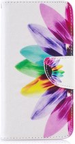 Shop4 - Samsung Galaxy S10e Hoesje - Wallet Case Gekleurde Bloem
