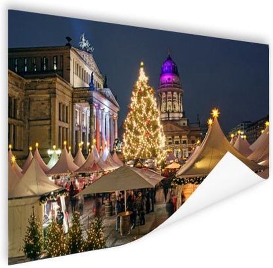Affiche typique du marché de Noël de Berlin 150x75 cm - Tirage photo sur Poster (décoration murale salon / chambre) / Affiche Villes