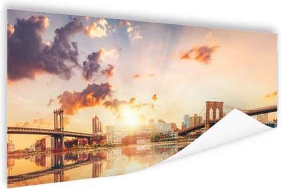 Affiche deux ponts New York 60x40 cm - Tirage photo sur Poster (décoration murale salon / chambre) / Poster Villes