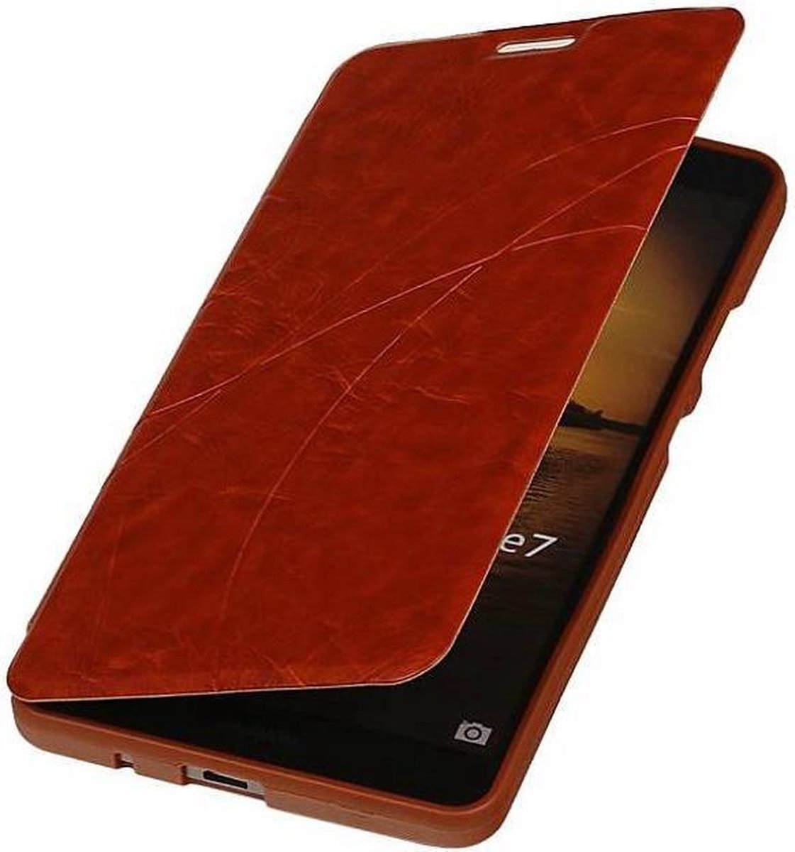 Easy Booktype hoesje Geschikt voor Huawei Ascend Mate 7 Bruin