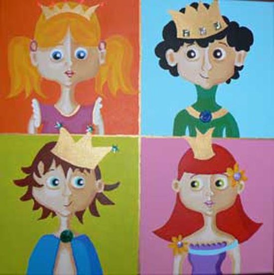 Toetie & Zo Peinture Chambre d'enfants Princes et Princesses 2, 50x50