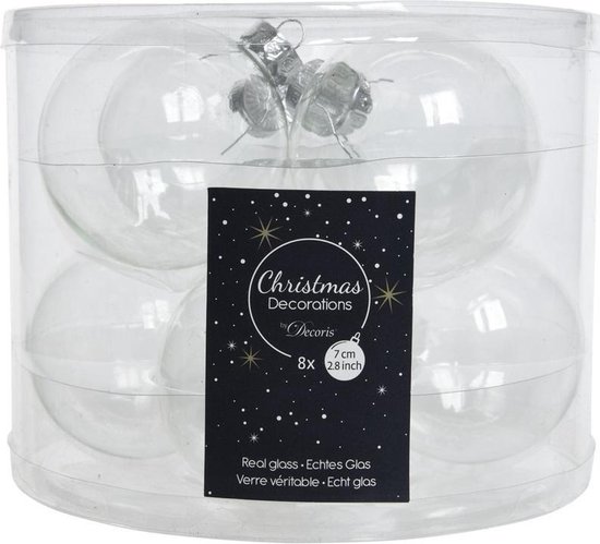 16x Transparante kerstversiering kerstballen glas - 7 cm - kerstbal |  bol.com