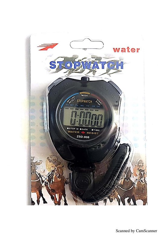 Stopwatch Grote Display Zwart (bulk verpakking)