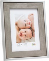 Deknudt Frames fotolijst S43RE7 - grijs - zilverkleurige rand - 10x15