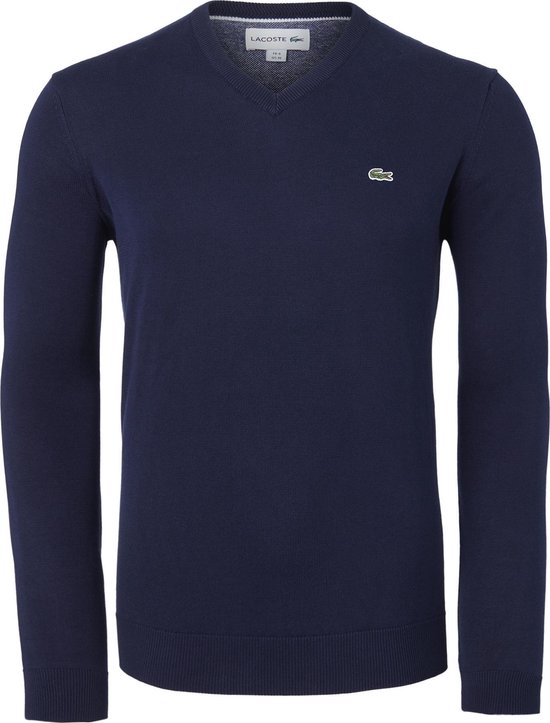 Lacoste heren trui V hals blauw Maat XXXL bol
