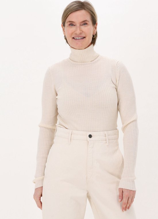 Costina Ls Knit Rib Rollneck Light Grey Melange