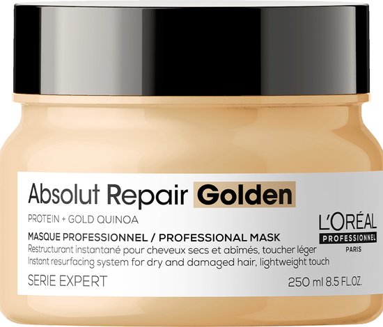 L’Oréal Professionnel Absolut Repair Golden Mask – Herstelt fijner, beschadigd haar – Serie Expert – 250 ml