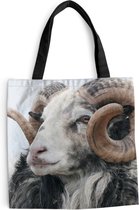 Sac bandoulière - Sac de plage - Shopper Mouton - Corne - Animaux - 40x40 cm - Sac coton