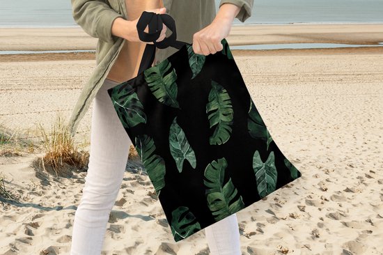 Sac Bandoulière - Sac De Plage - Motifs Shopper - Plantes - Feuilles - 40x50 cm - Sac Coton