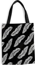 Sac Bandoulière - Sac de Plage - Motif Shopper - Ressorts - Wit - 40x50 cm - Sac en coton