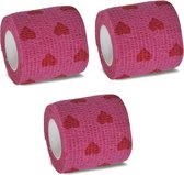 3 Pièces Pansement filmogène - Pink Love - Viscose 5 cm - Injury Tape - Flexible & Extra Strong - Noël - Cadeau de Noël