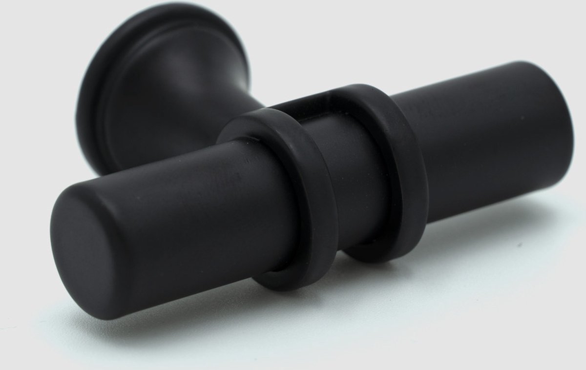 Deurknop Rosan - zwart - metaal - geschikt voor binnen - modern/industrieel