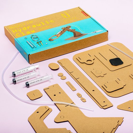 Kikkerland DIY Hydraulic Claw Bouwpakket Leer over Robotics