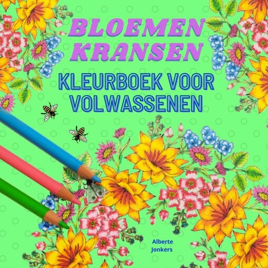 Bloemenkransen kleurboek voor volwassenen - cover