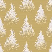 Inpakpapier Kerst Kadopapier Xmas Forest White- Breedte 30 cm - 250m lang