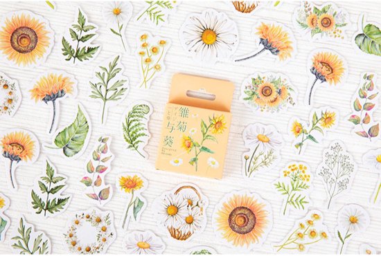 Bullet Journal Stickers - Planner Agenda Stickers - 46 Stuks - Flowers - Botany - Botanisch - Bloemen - Flowers - Scrapbook stickers - Bujo stickers - Stickers volwassenen en kinderen