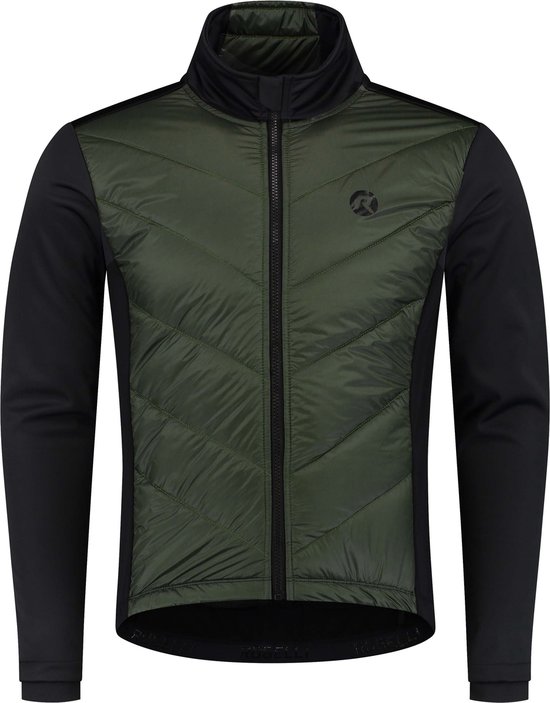 Rogelli Wadded II Winter Fietsjack Heren - Wielrenjack - Winddicht - Groen, Zwart - Maat 3XL
