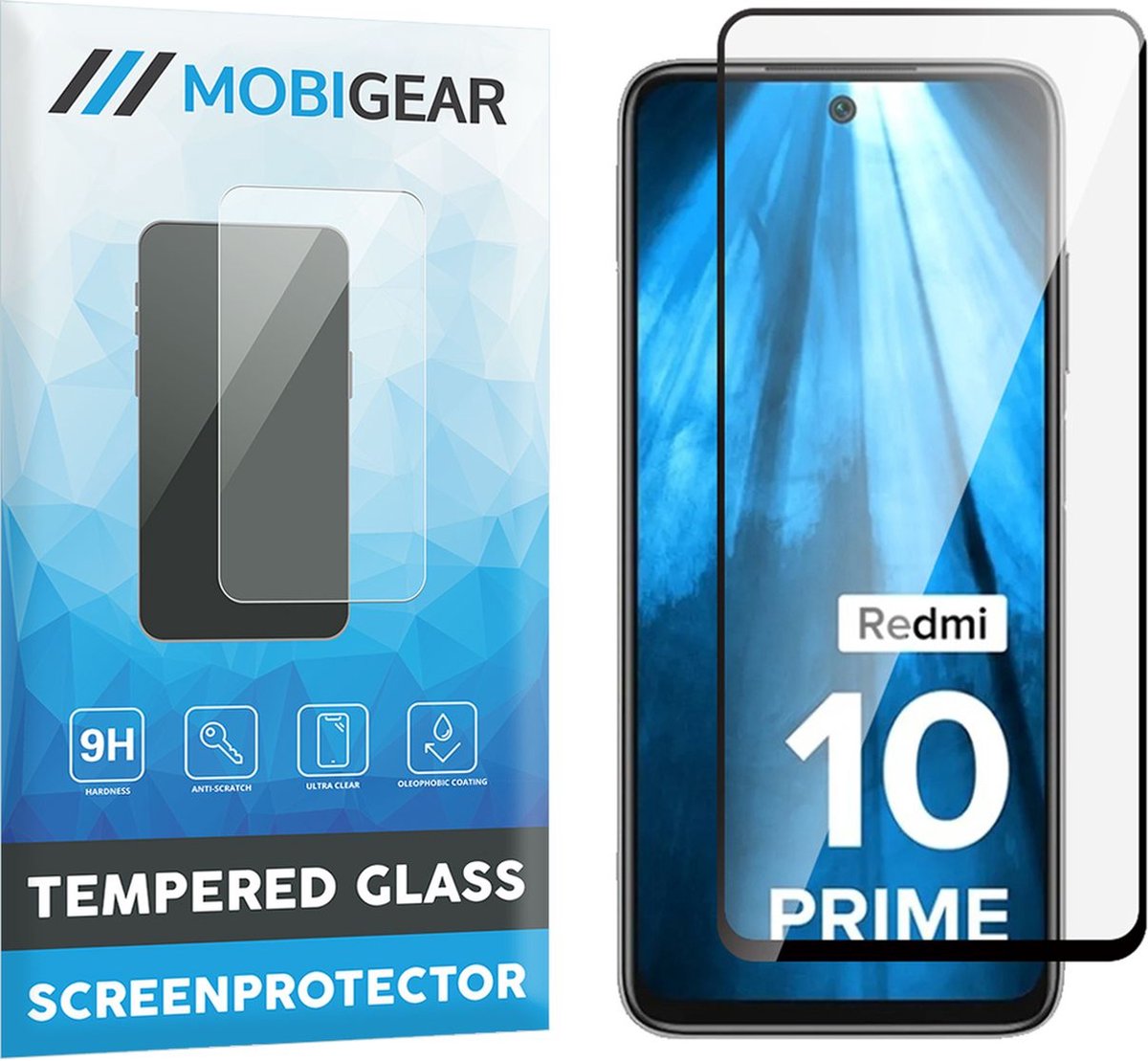 Mobigear Screenprotector geschikt voor Xiaomi Redmi 10 4G Glazen | Mobigear Premium Screenprotector - Case Friendly - Zwart