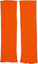 Pluche beenwarmers neon oranje kopen